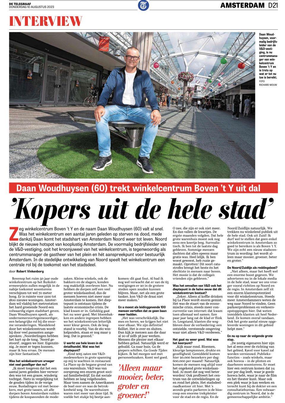 Interview in De Telegraaf